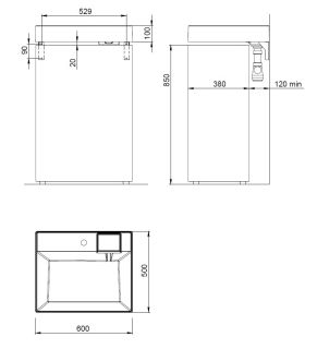 Раковина подвесная Azario SHARP 60х50х11 Белый (CS00078298)